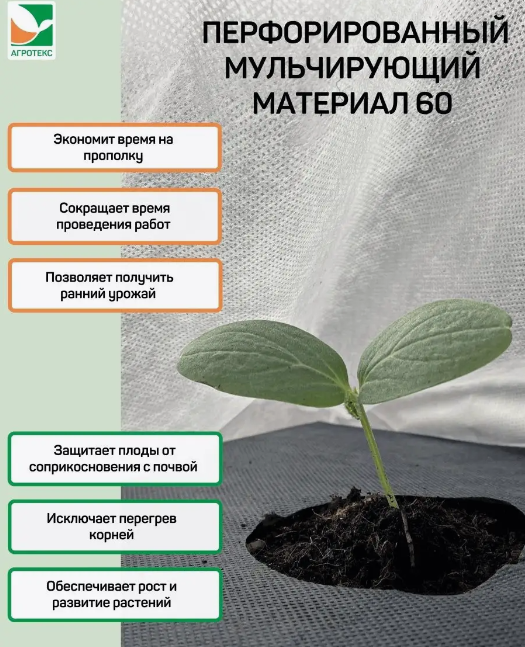 АГРОТЕКС 60 ЧЕРНЫЙ ПЕРФОРИР ш 1,6м ЦЕНА за 200м РУЛОН