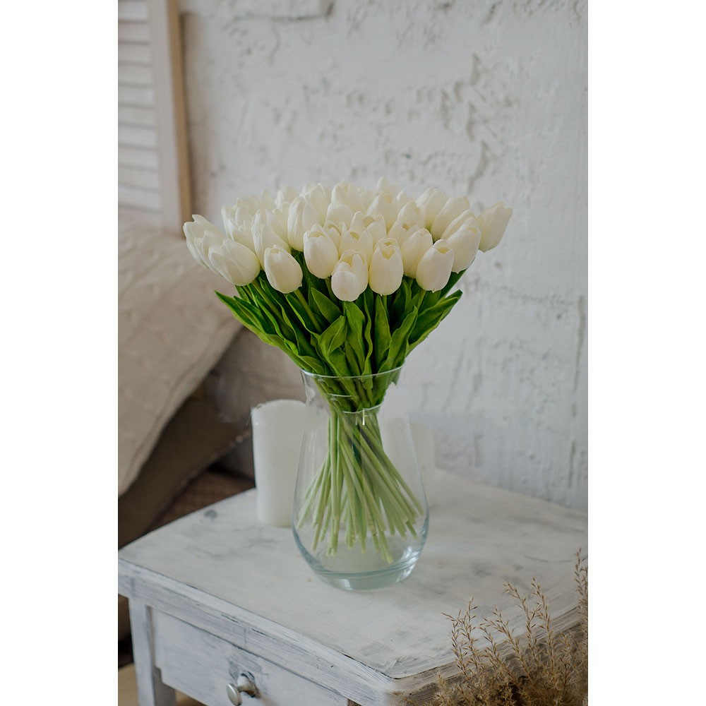 Тюльпан закрытый (поштучно) белый Арт070-1