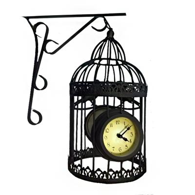 Часы декор уличные птичья клетка 20015-2-10F
